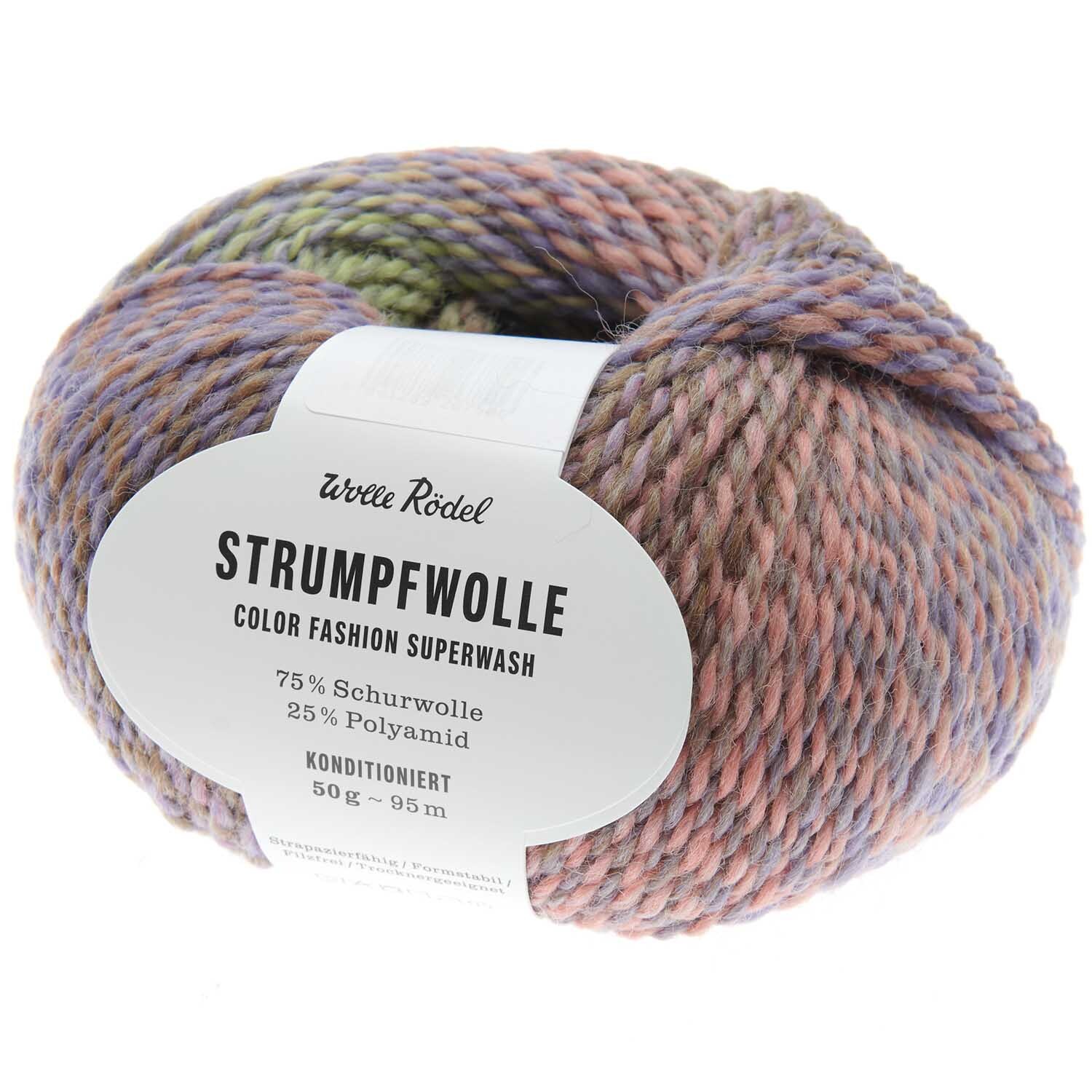 Wolle Rödel Strumpfwolle Color Fashion Flieder-Grün