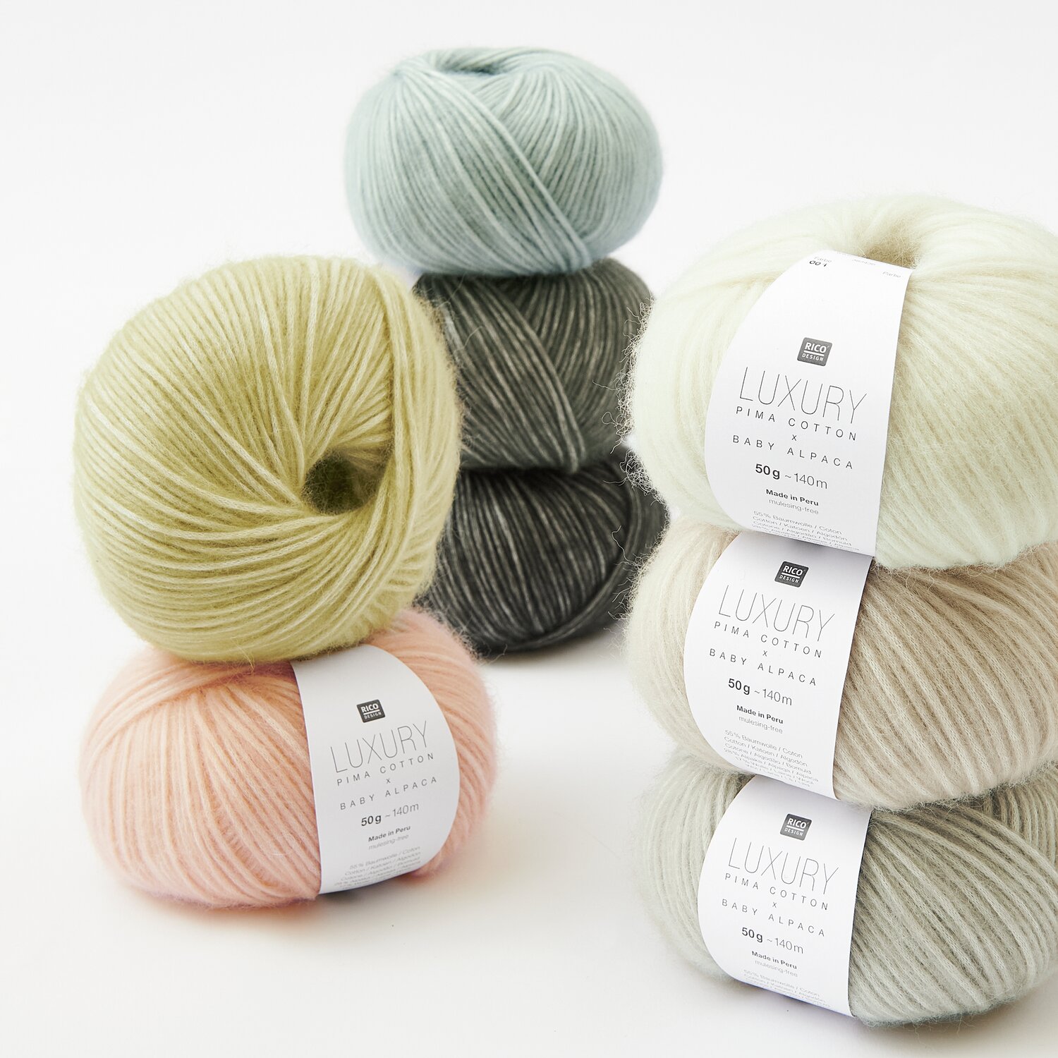Luxury Pima Cotton x Baby Alpaca 50g 140m Farbe Apricot von Rico Design