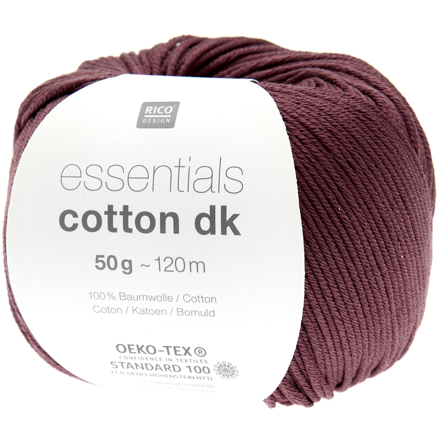 Essentials Cotton dk 50g 120m Farbe Weinrot von Rico Design