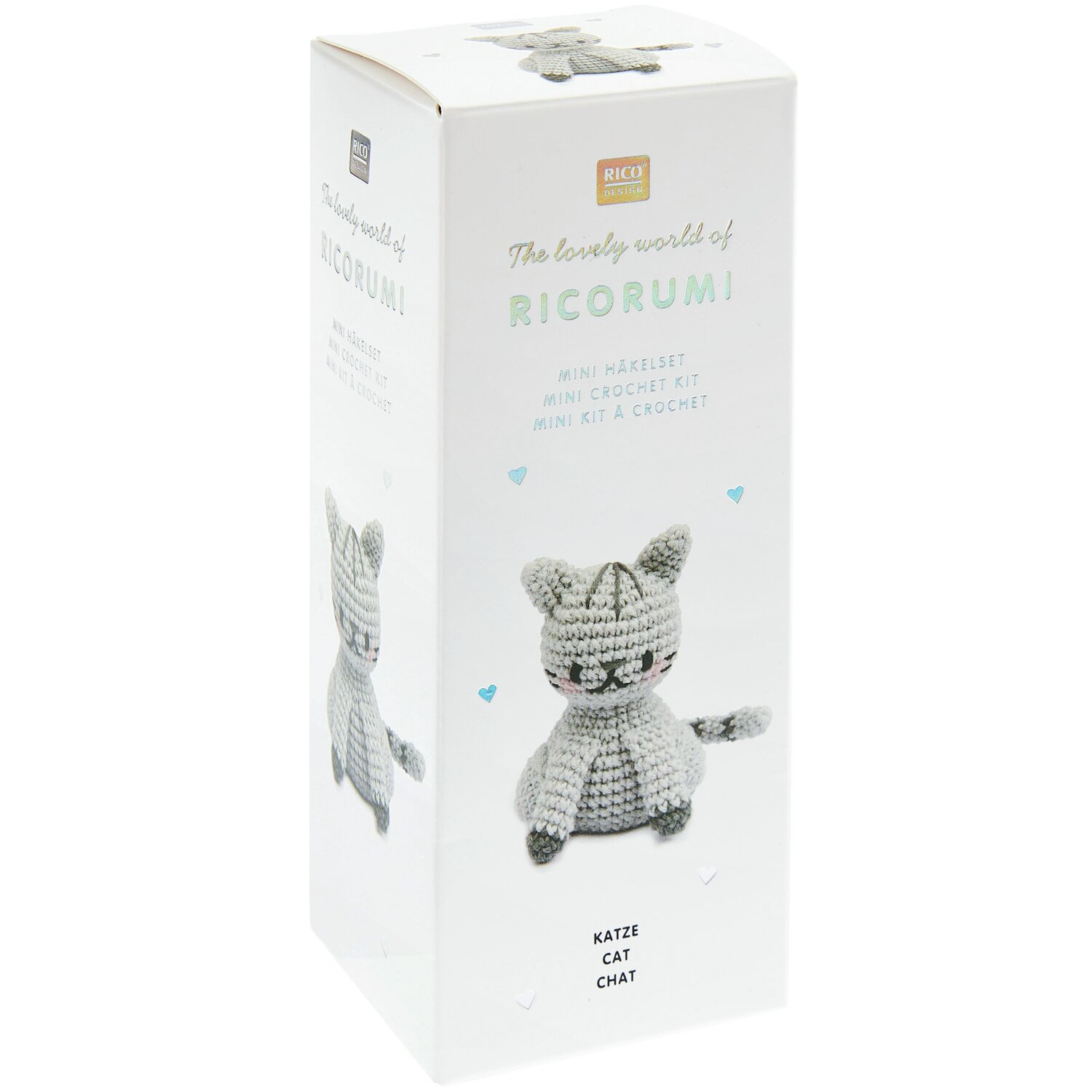 Ricorumi Mini Easy Häkelset - Katze: Weißes Häkelset von Rico Design für eine niedliche Katzenfigur. Ideal für Anfänger.