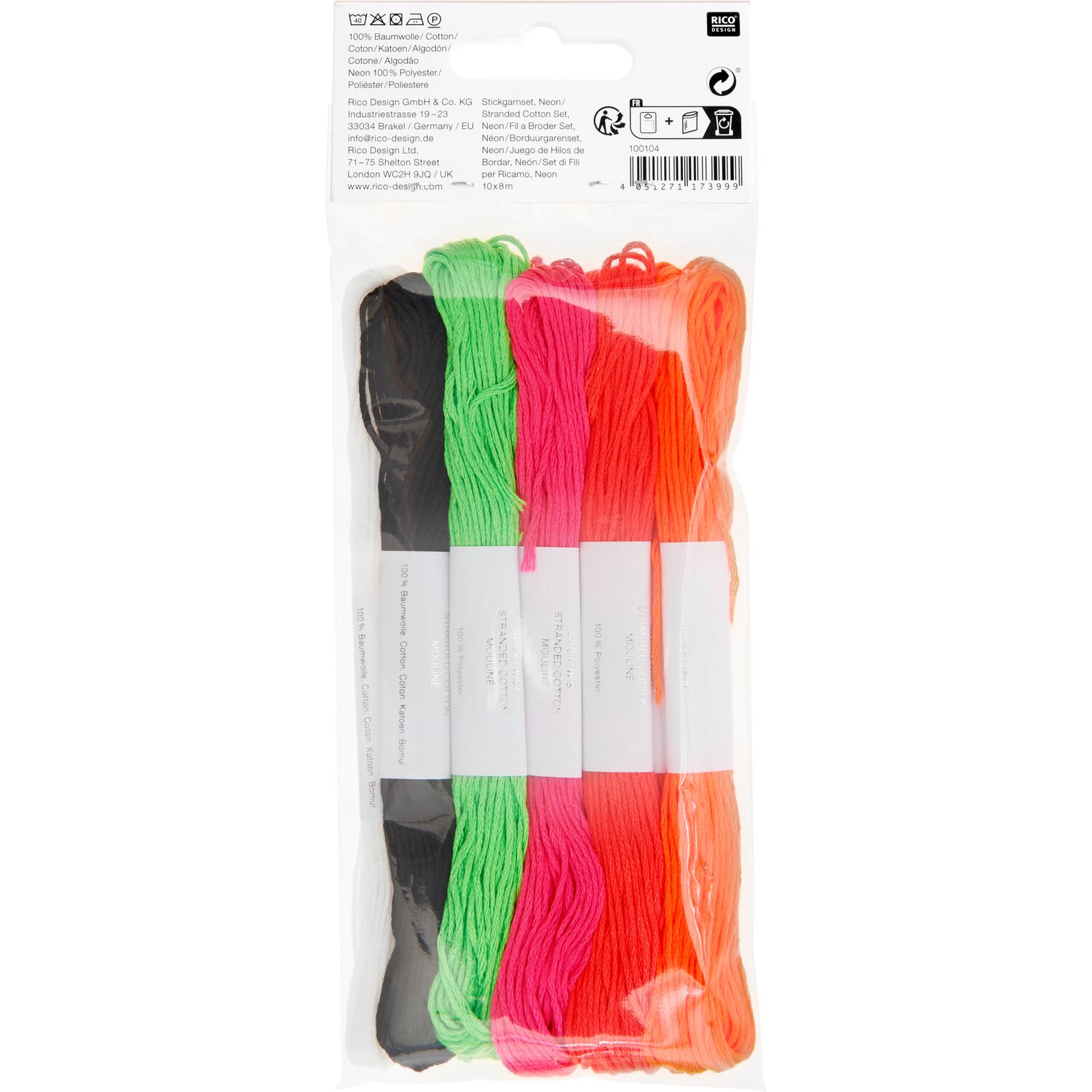 Stickgarn Set Neon 10-teilig von Rico Design