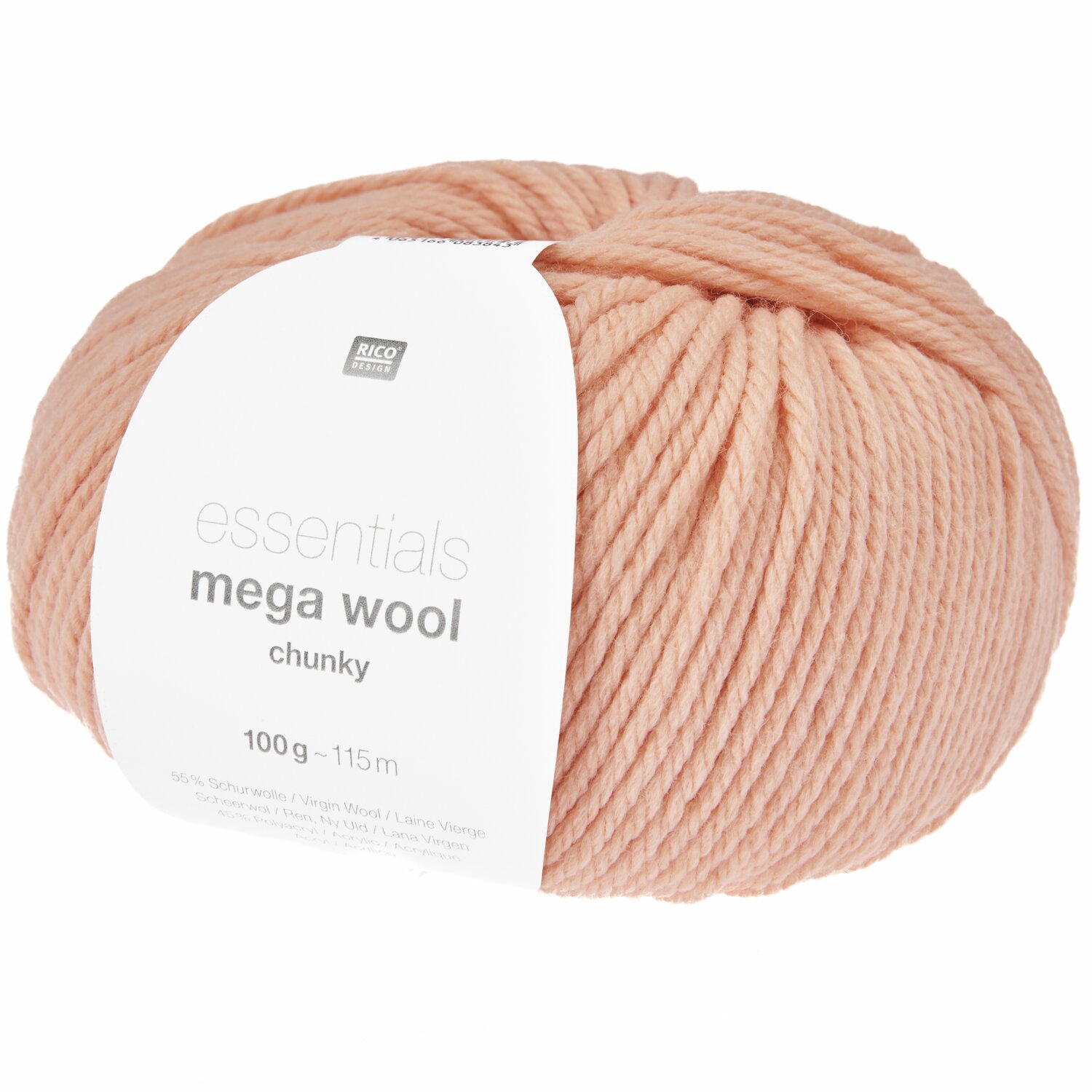 Essentials Mega Wool chunky in Apricot, 100g 115m, ideal für Strickset Kragen Modell 35.