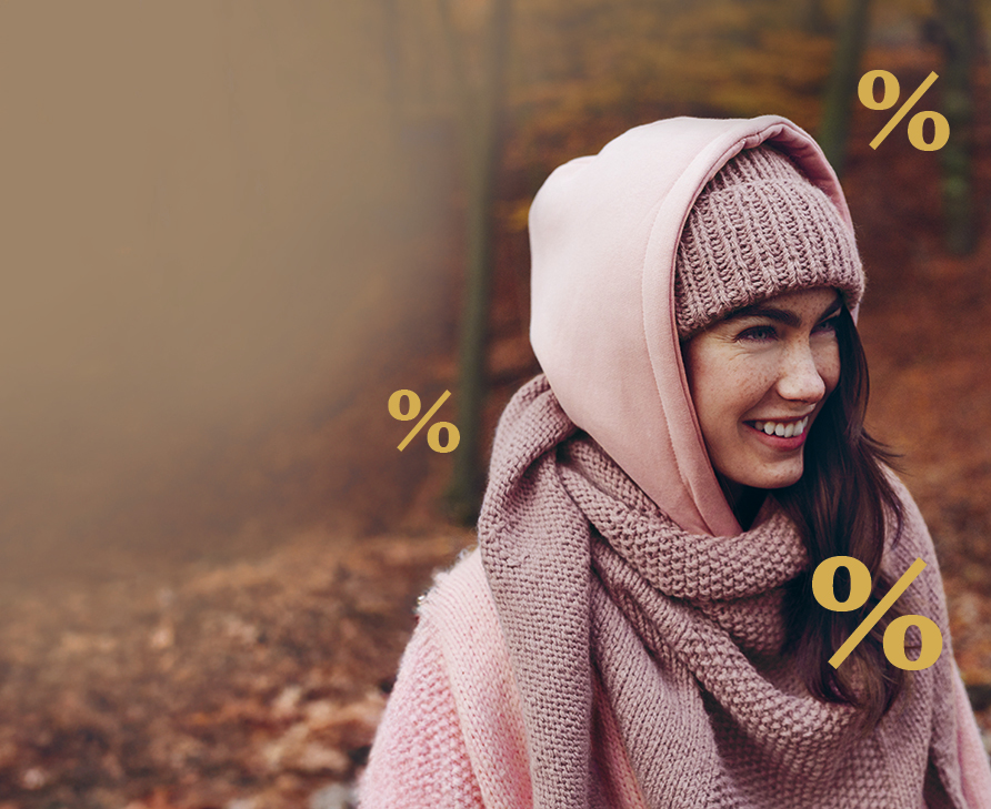 Frau mit Mütze und Schal