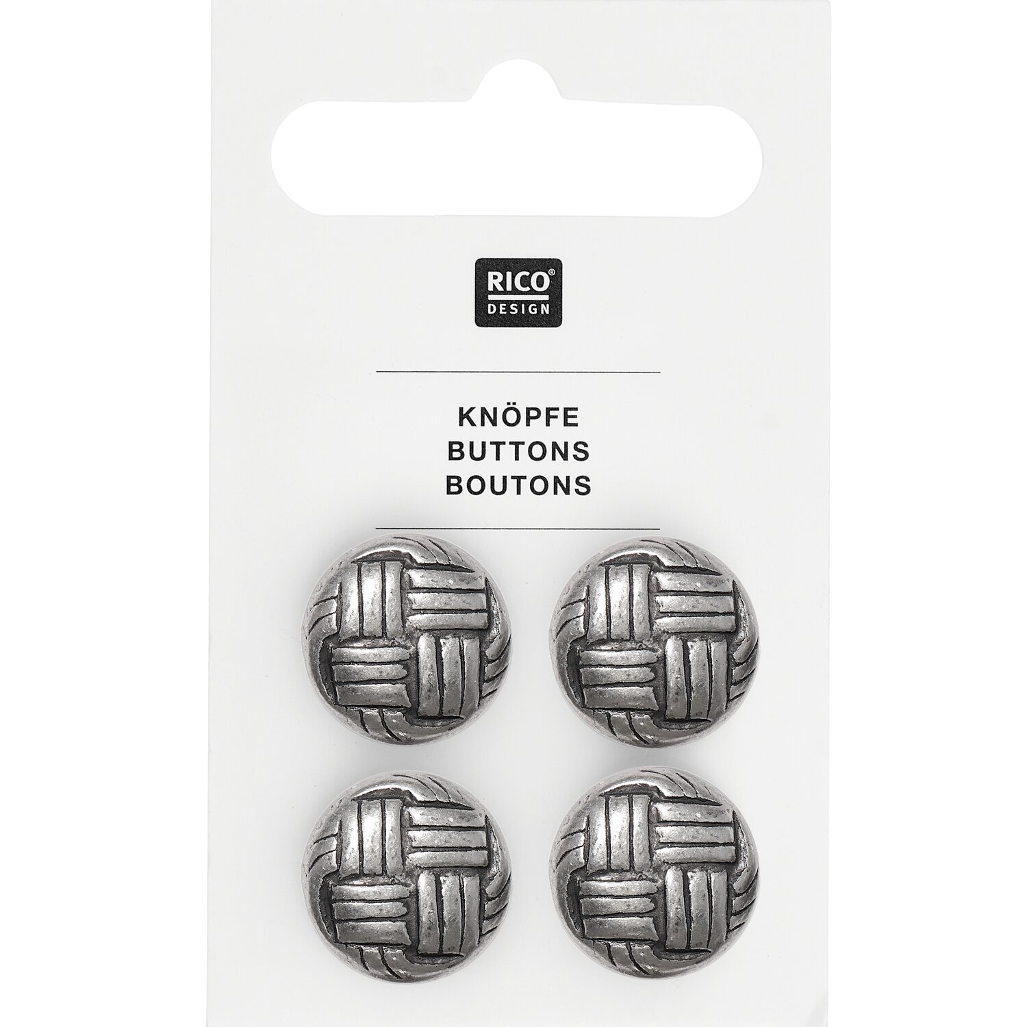 Trachtenknöpfe Webmuster 15x15mm 4 Stück von Rico Design