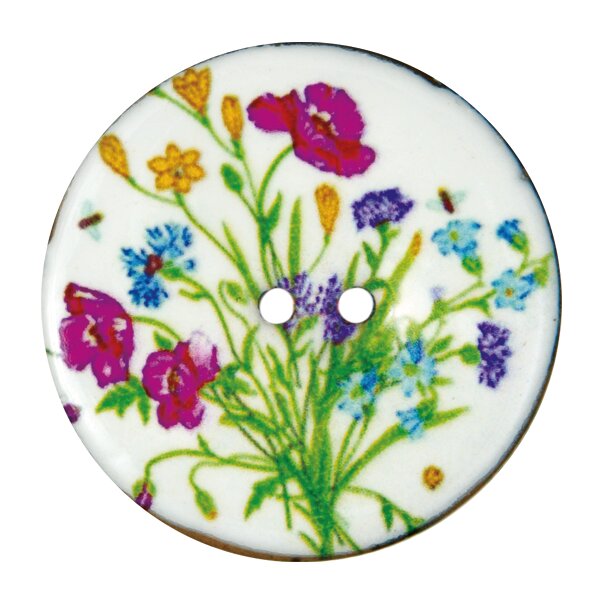 Knopf floral weiß 4cm von Rico Design