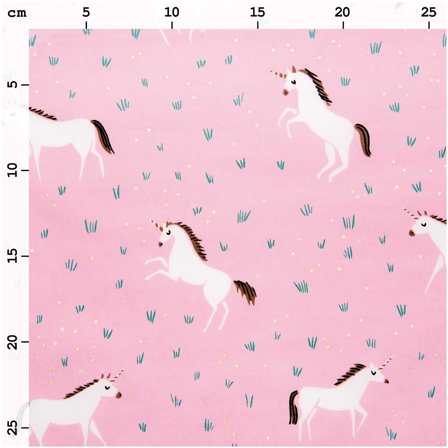 Druckstoff Einhorn rosa 25x70cm beschichtet Druckstoff Einhorn rosa 25x70cm beschichtet