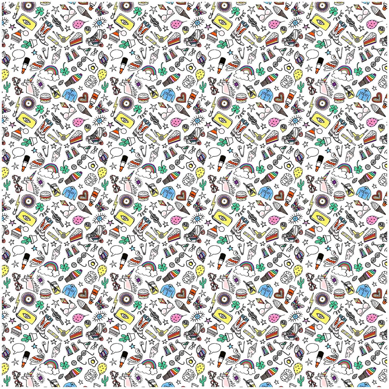 Stoff Jersey Icons weiß-mehrfarbig 145cm Stoff Jersey Icons weiß-mehrfarbig 145cm