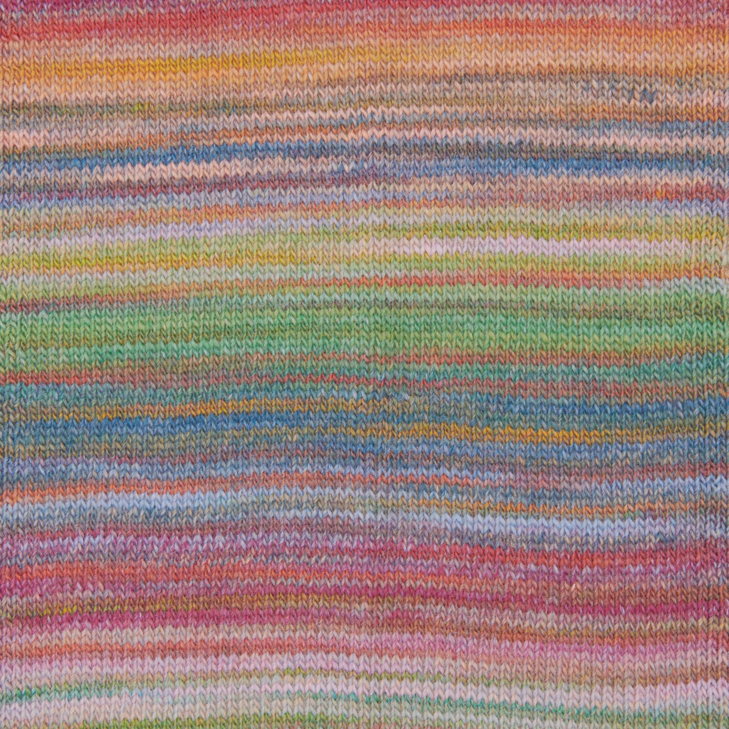 Creative Melange aran Wonderball, gestricktes Muster in Lachs-Petrol mit bunten Streifen, 200g 640m.