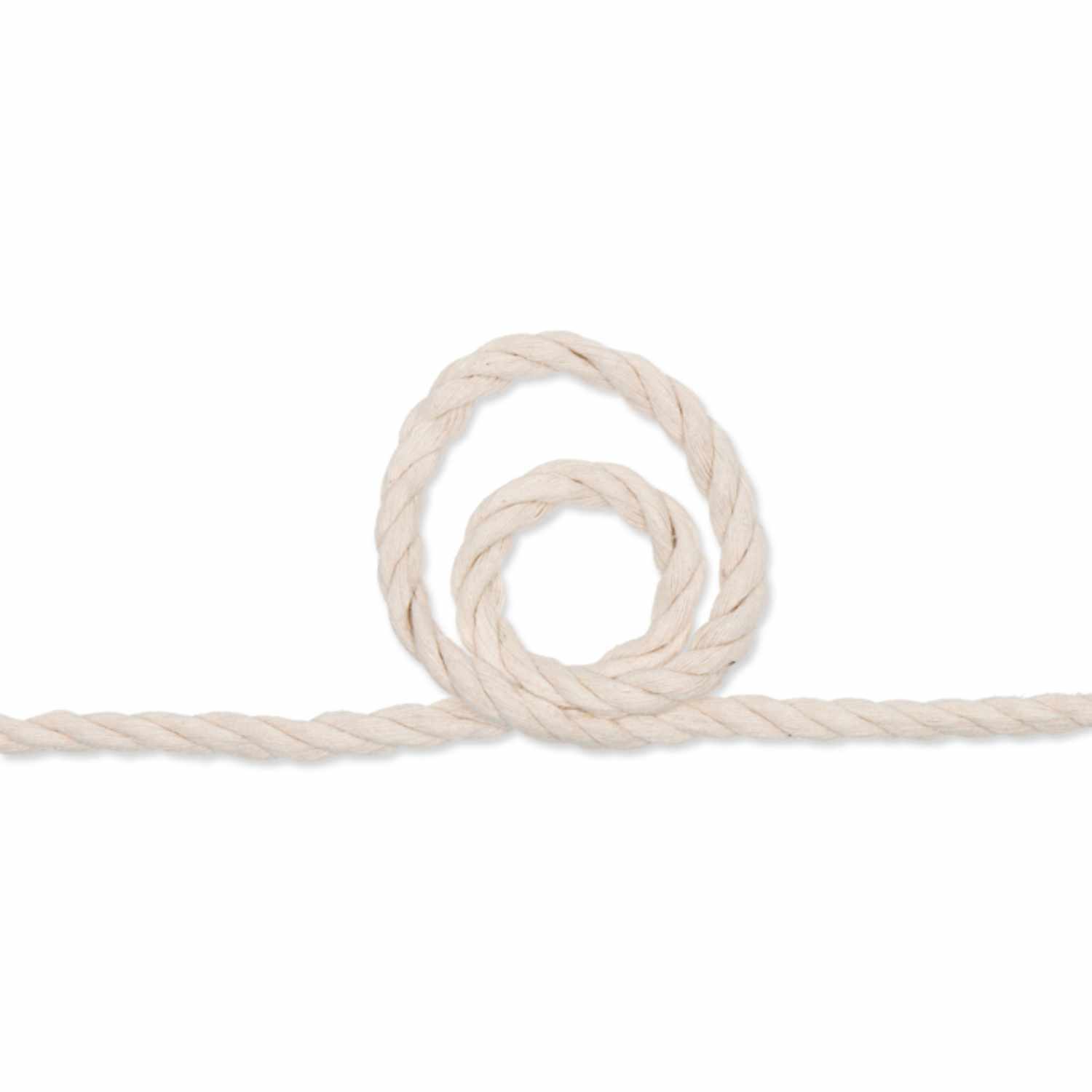 Baumwollkordel für Makramee 8mm 20m 250g Farbe Creme von Halbach Seidenbänder 