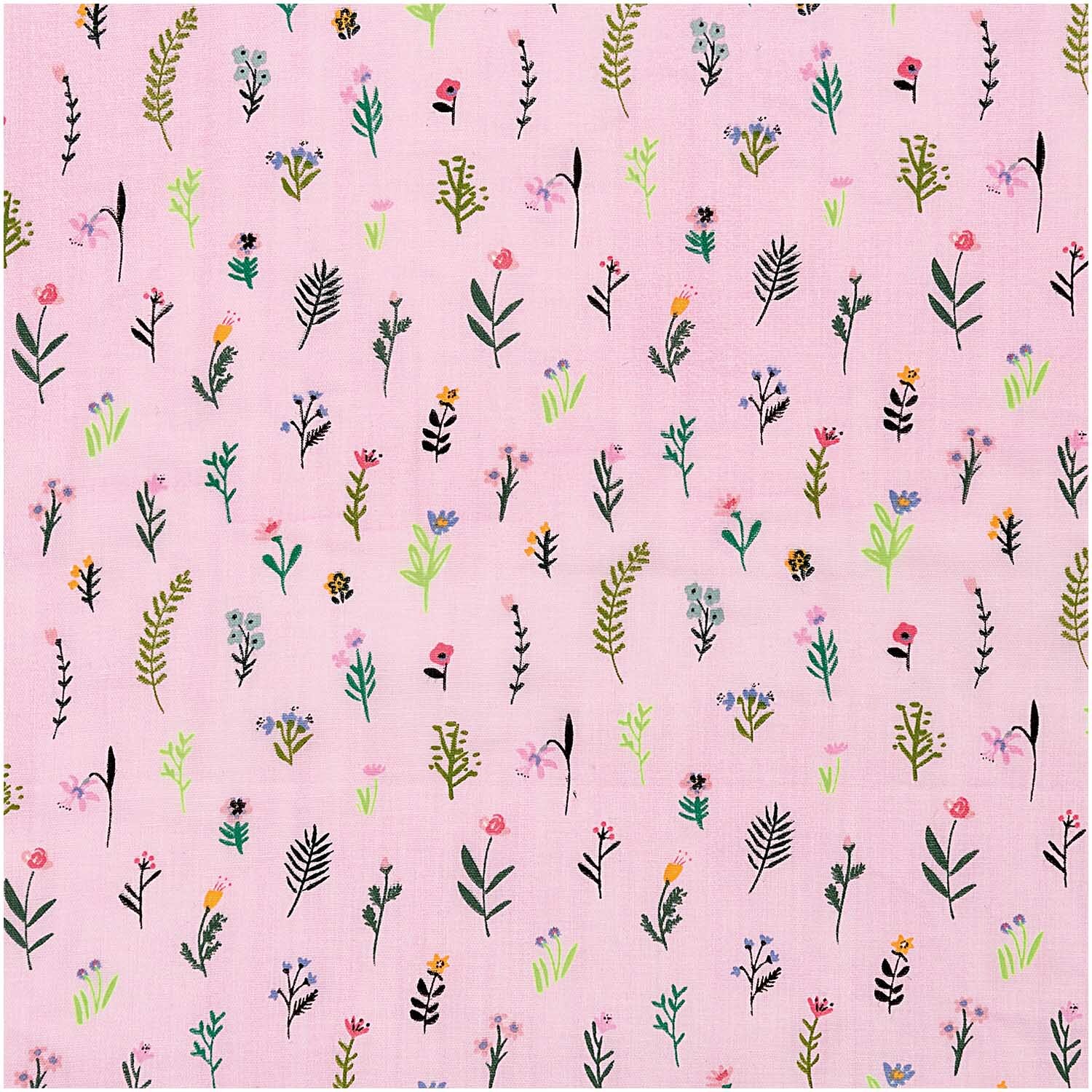 Musselin-Druckstoff Bunny Hop Streublumen pink-neon 140cm