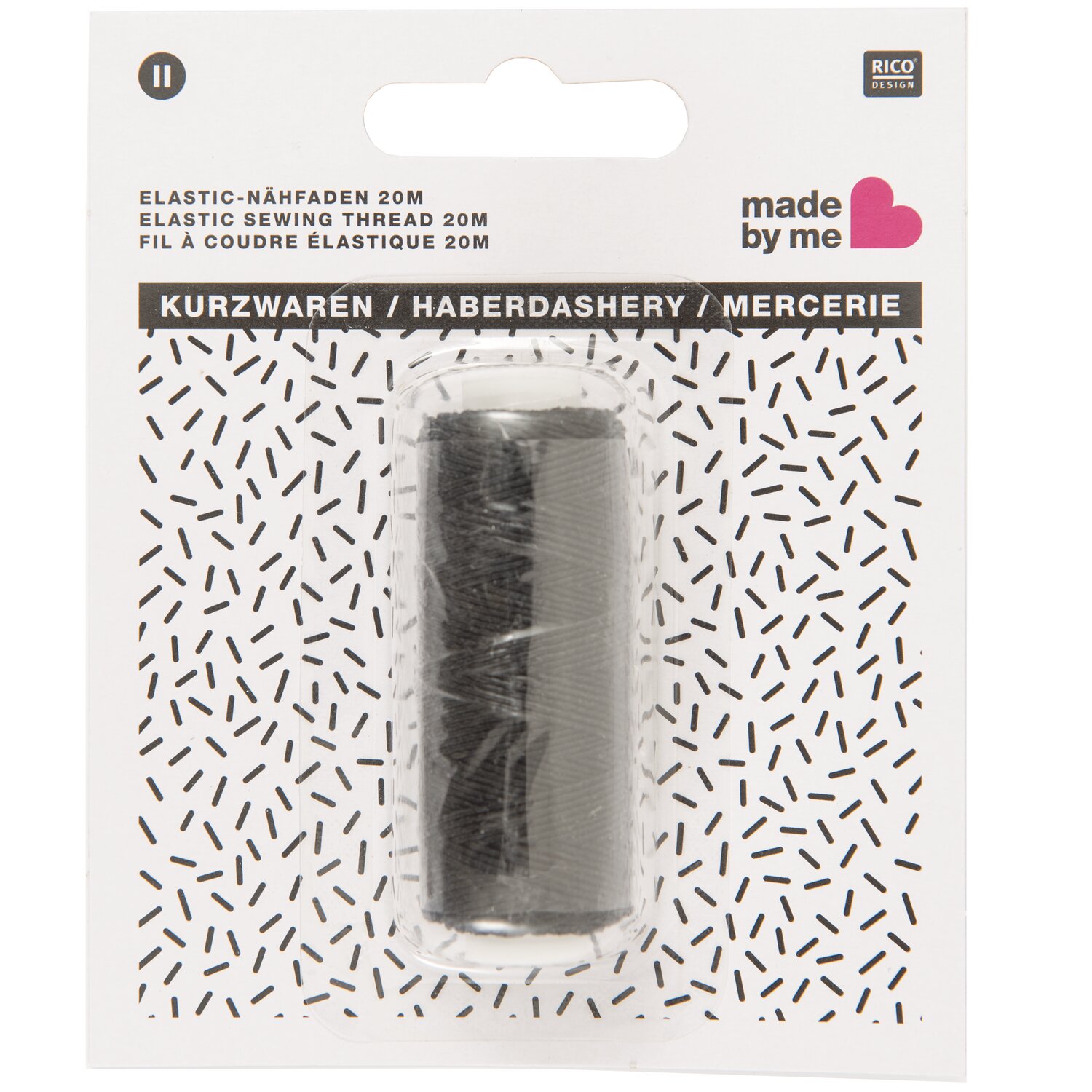 Elastic Nähfaden schwarz 20m von Rico Design
