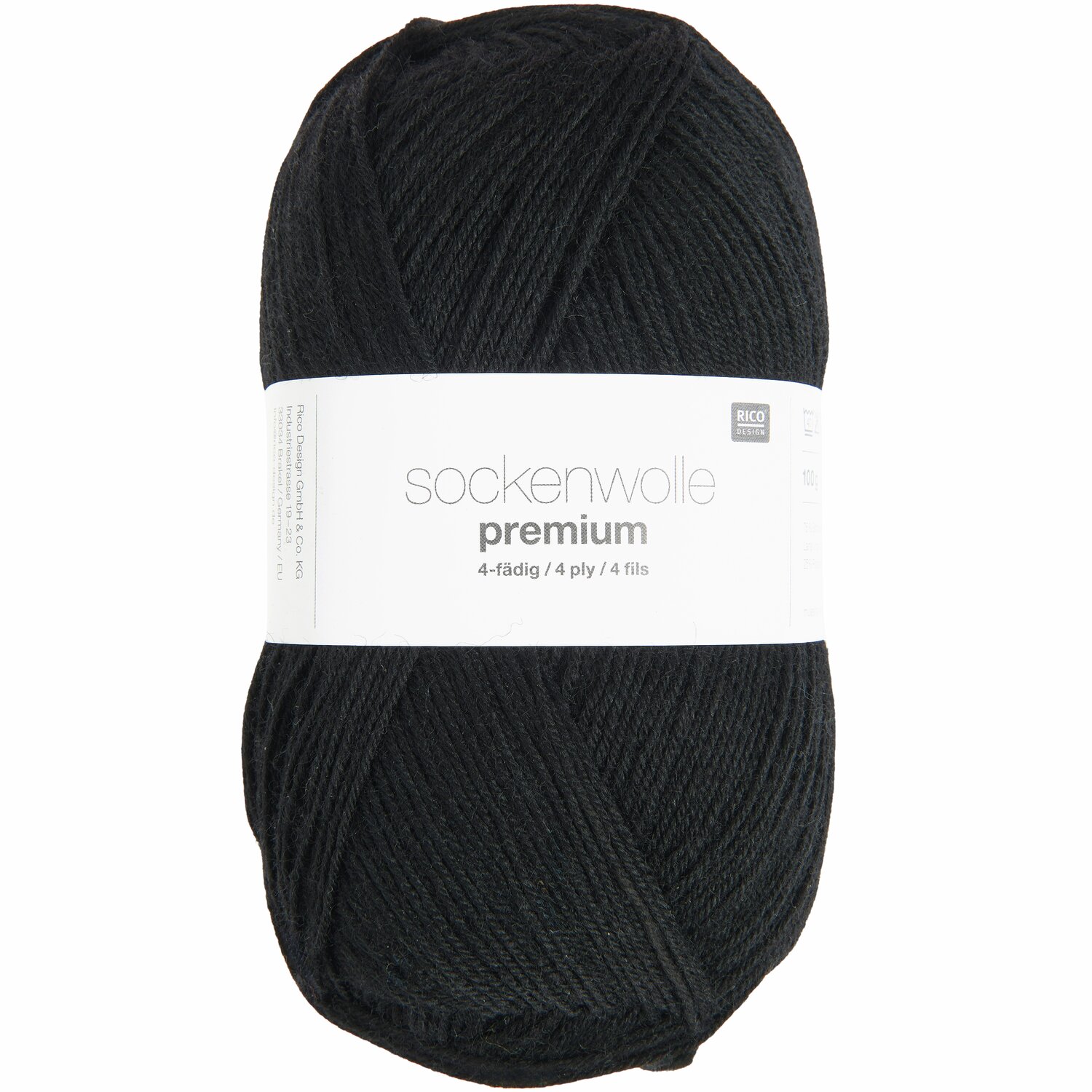 Rico Design Sockenwolle Premium 4-fädig Schwarz