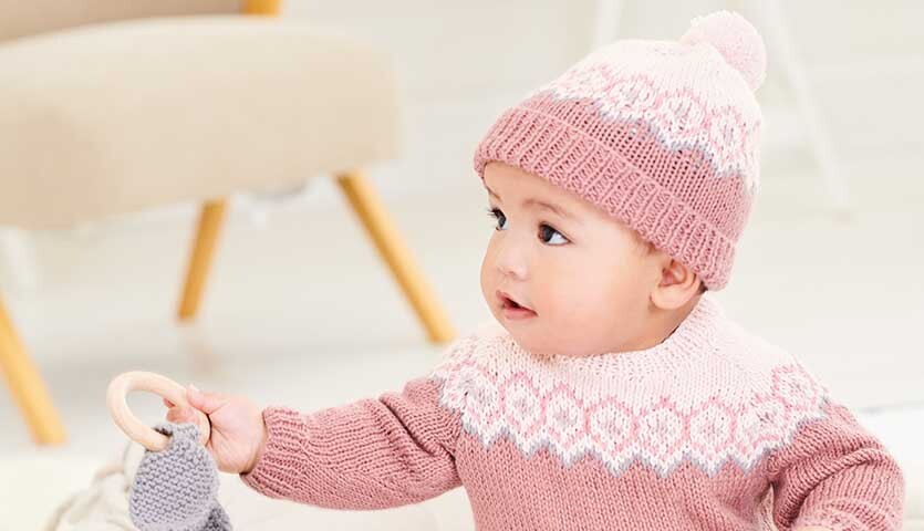 Strickanleitung Mütze und Pullover aus Rico Baby Dream dk Uni