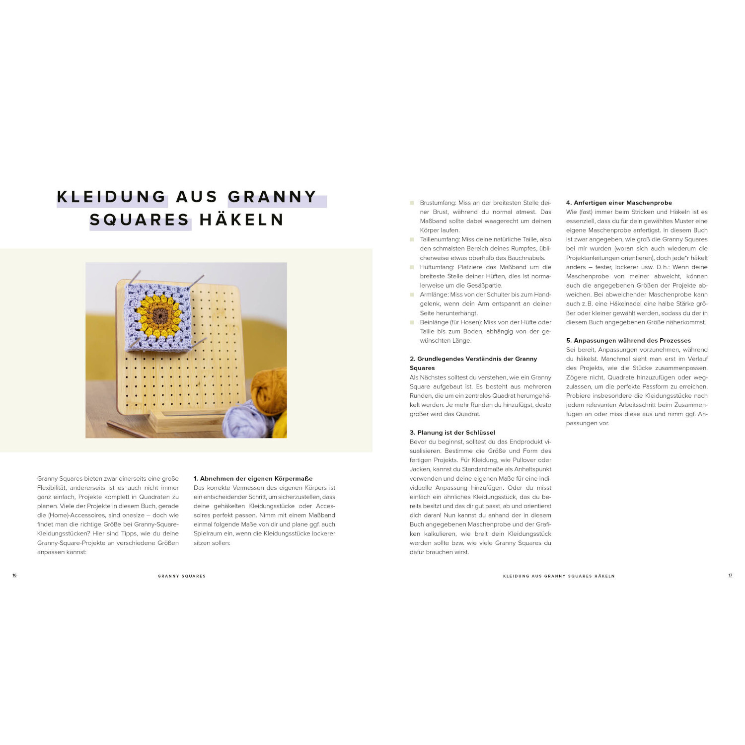Granny Squares Quadratisch Praktisch von Edition Michael Fischer Granny Squares Quadratisch Praktisch: Anleitung zum Häkeln von Kleidung mit Granny Squares, illustriert mit bunten Garnen und Häkelmustern.