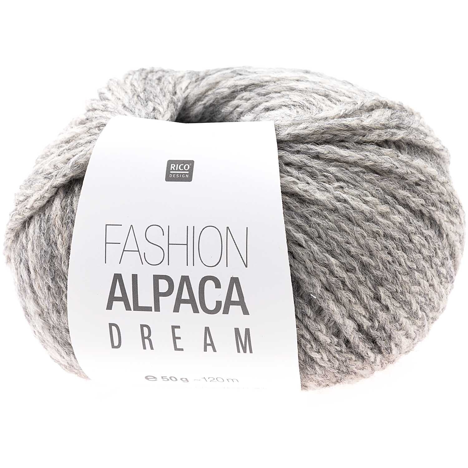 Fashion Alpaca Dream: Weiches Garn in Silber von Rico Design, ideal für Strickprojekte, 50g 115m.
