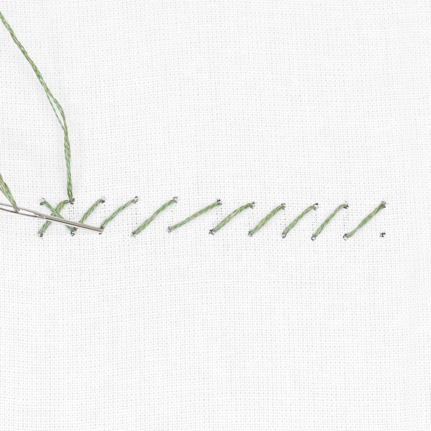 Schritt 9 in der Stickanleitung für einen Kreuzstich