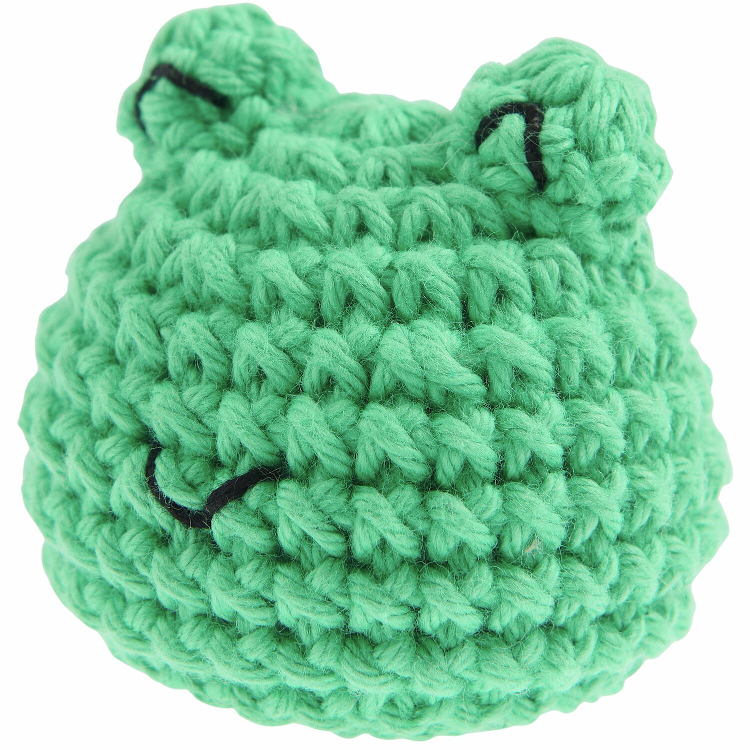 Ricorumi Häkelset Schlüsselanhänger - Chingu Animals: Grüner gehäkelter Froschkopf von Rico Design, ideal für kreative DIY-Projekte.