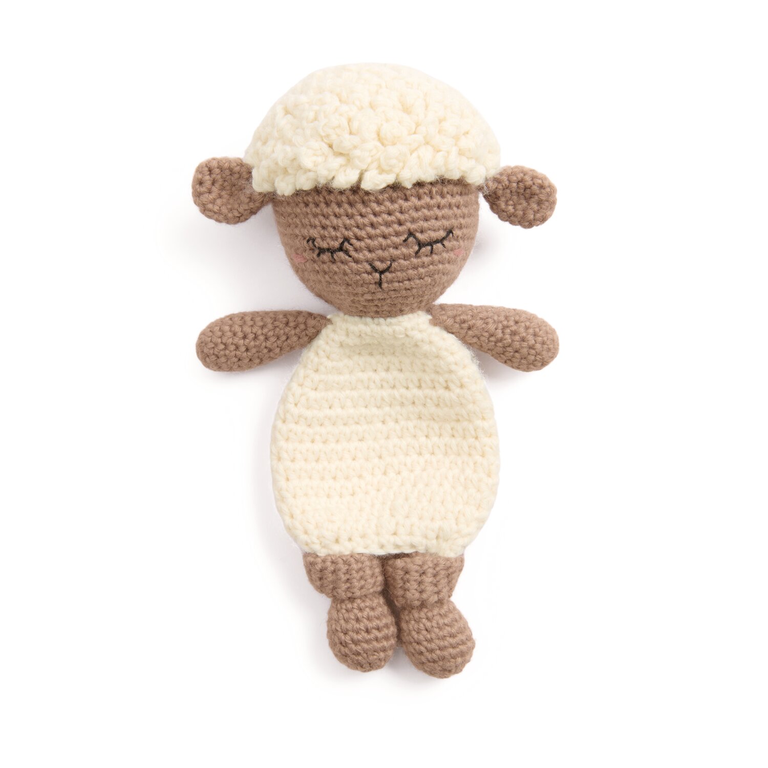 Rico Baby 044 Rico Baby Dream dk uni - A Luxury Touch, gehäkeltes Schaf-Spielzeug in Wollweiß und Beige, weiches Babyprojekt von Rico Design, 50g 115m