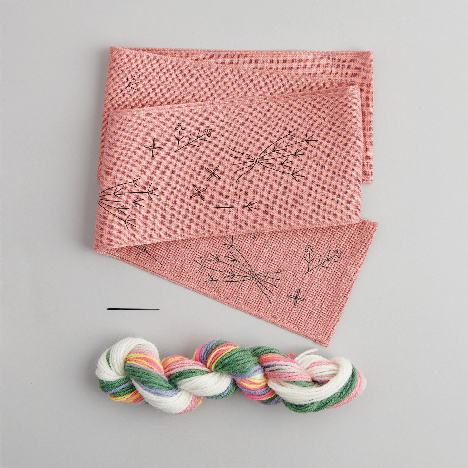 Stickpackung Schleife Frühlingsblümchen vorgezeichnet Stickpackung Schleife Frühlingsblümchen vorgezeichnet