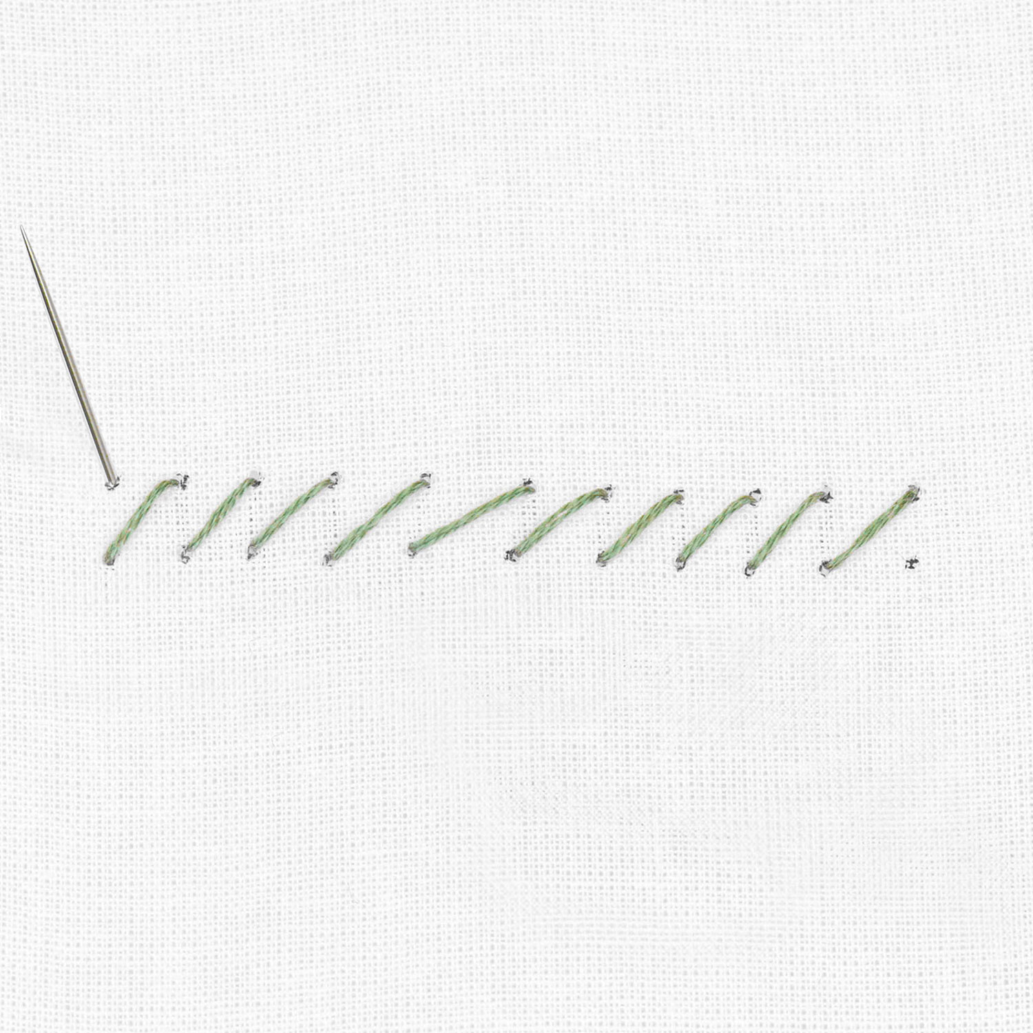 Schritt 6 in der Stickanleitung für einen Kreuzstich