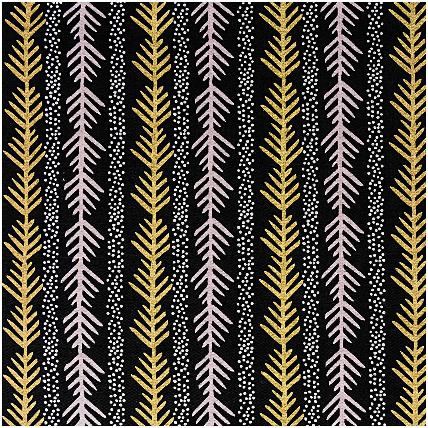 Stoff grafische Tanne schwarz-gold 140cm breit Stoff grafische Tanne schwarz-gold 140cm breit