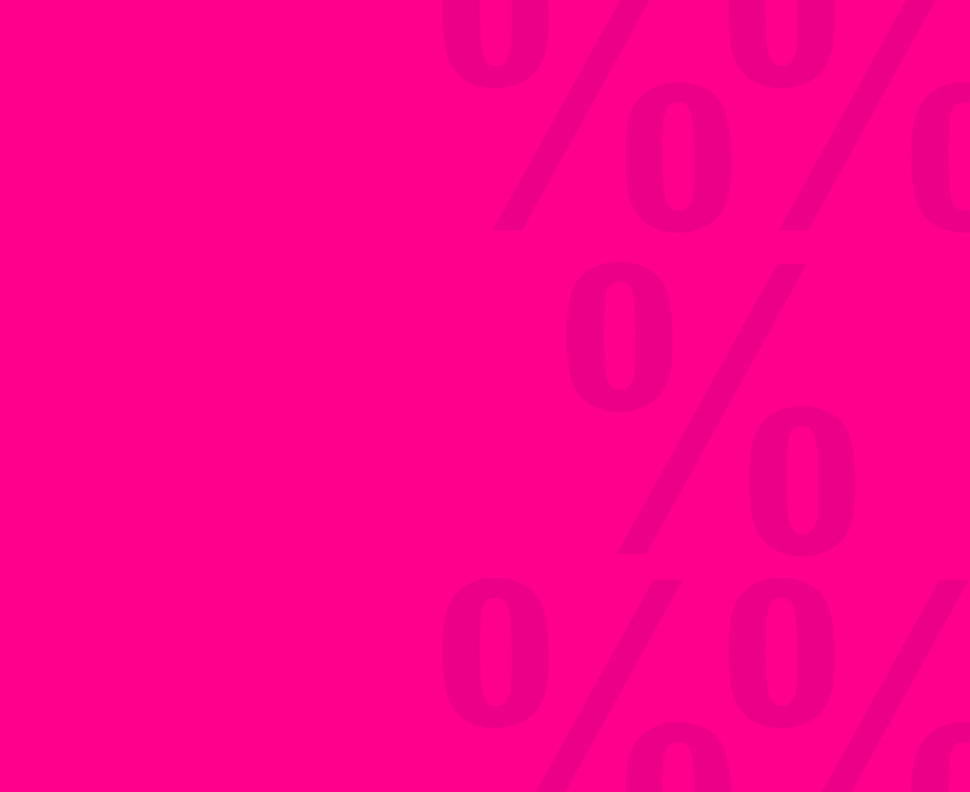 Prozentzeichen auf pinkfarbenem Hintergrund