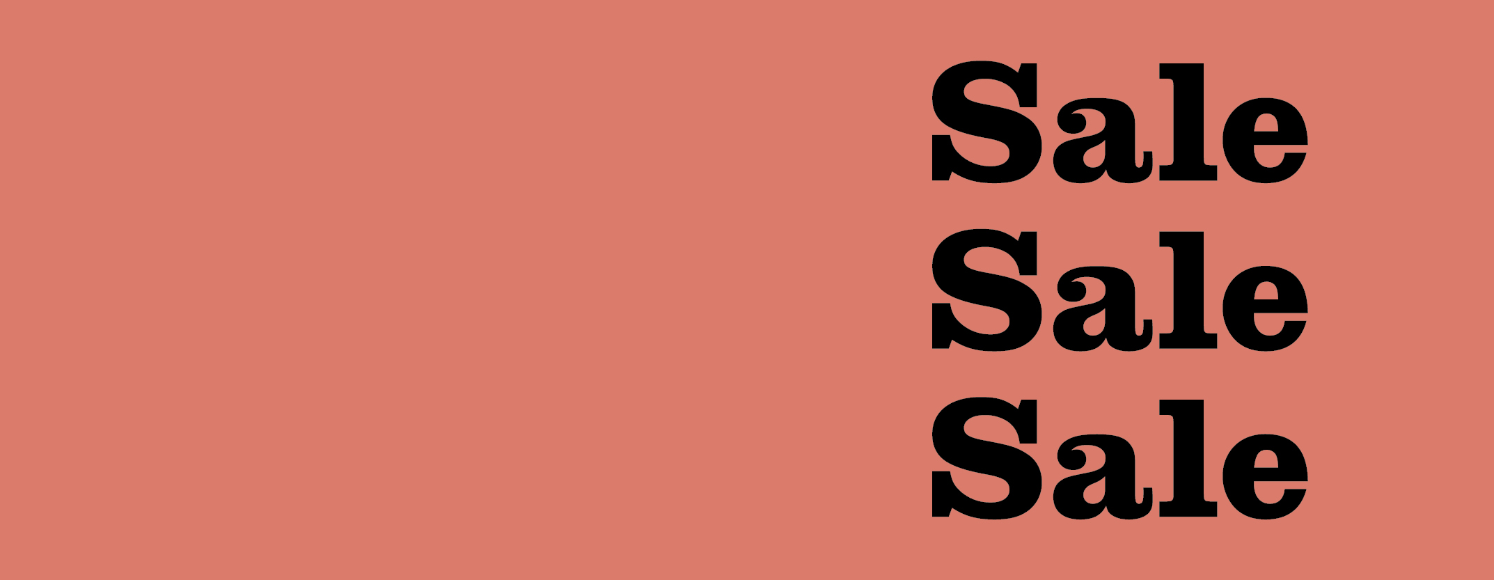 Orangefarbene Grafik mit 3 x Sale in schwarzer Schrift