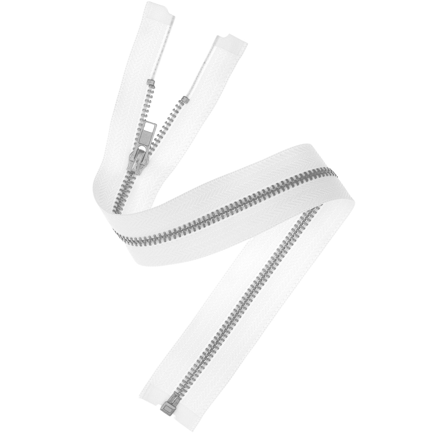 Metall Reißverschluss 3mm Silber/Offwhite von Rico Design