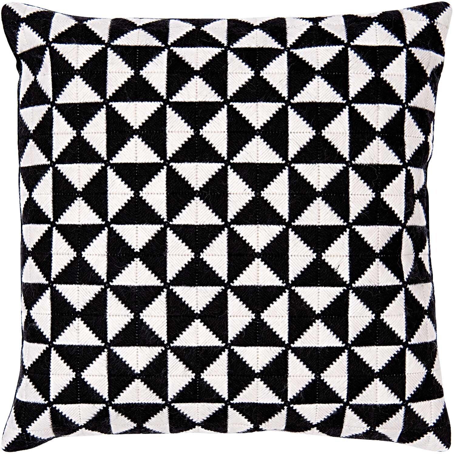 Gobelin Kissen Dreiecke schwarz 40x40cm zum Sticken