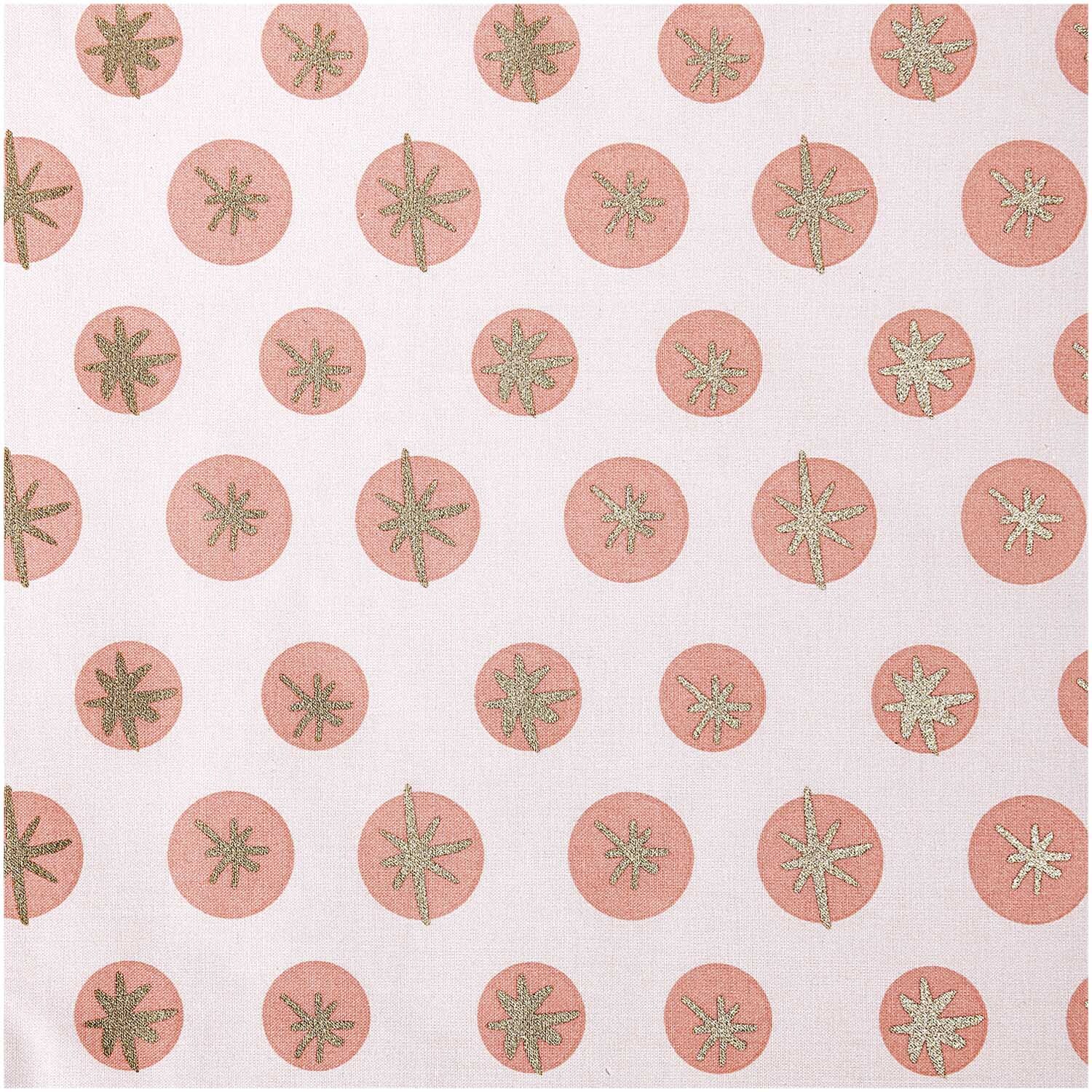 Druckstoff Schneeflocken rosa-gold 50x140cm Druckstoff Schneeflocken rosa-gold 50x140cm