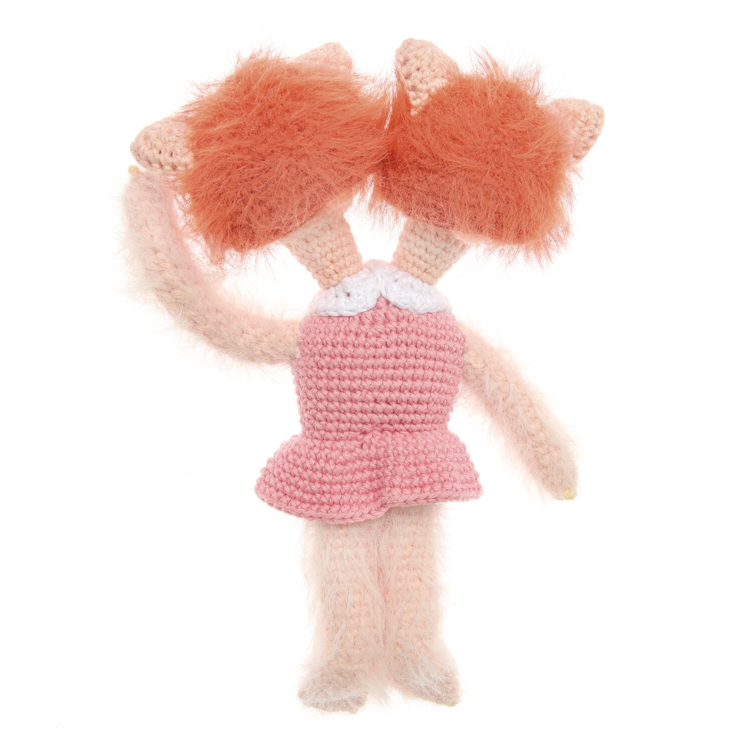 Ricorumi Marvellous Monsters Under My Bed, gehäkeltes zweiköpfiges Monster in rosa Kleid, Rico Design Garn, flauschige Ohren, feine Struktur für Amigurumi