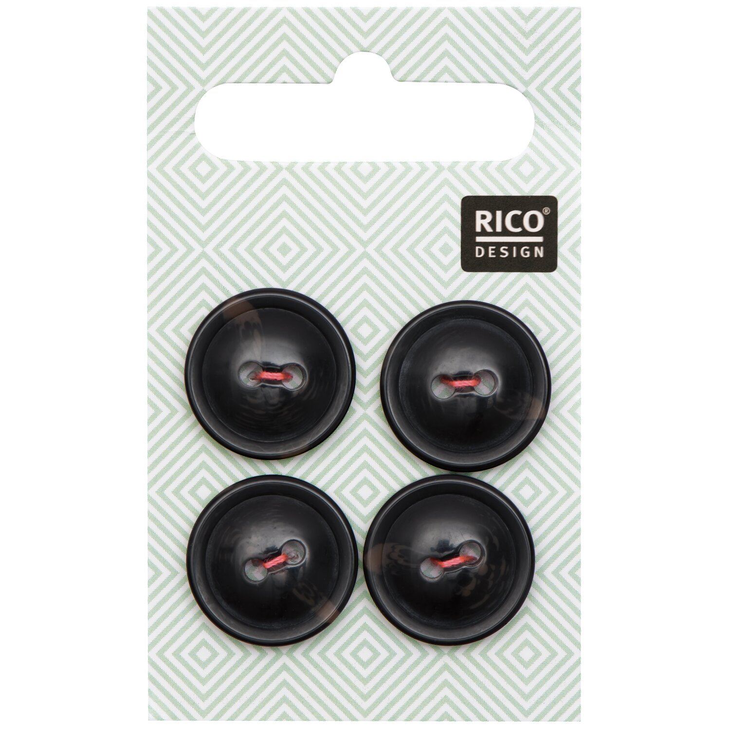 Knöpfe Schwarz 1,7cm 4 Stück von Rico Design