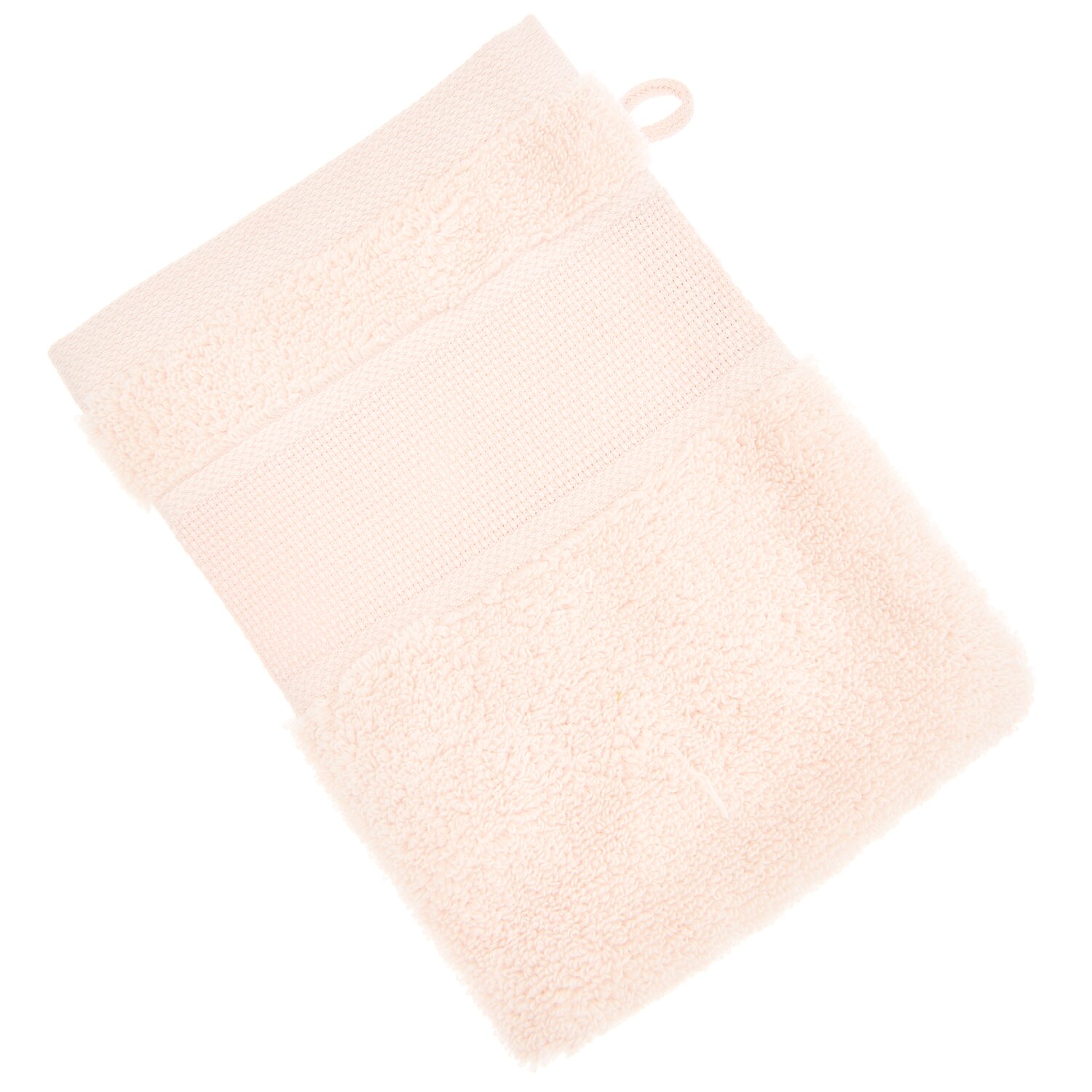 Waschhandschuh, 15x21cm, GOTS, von Rico Design mit praktischem Aufhänger, einfarbig in zartem Ton, weiche Frottierstruktur für schonende Körperpflege