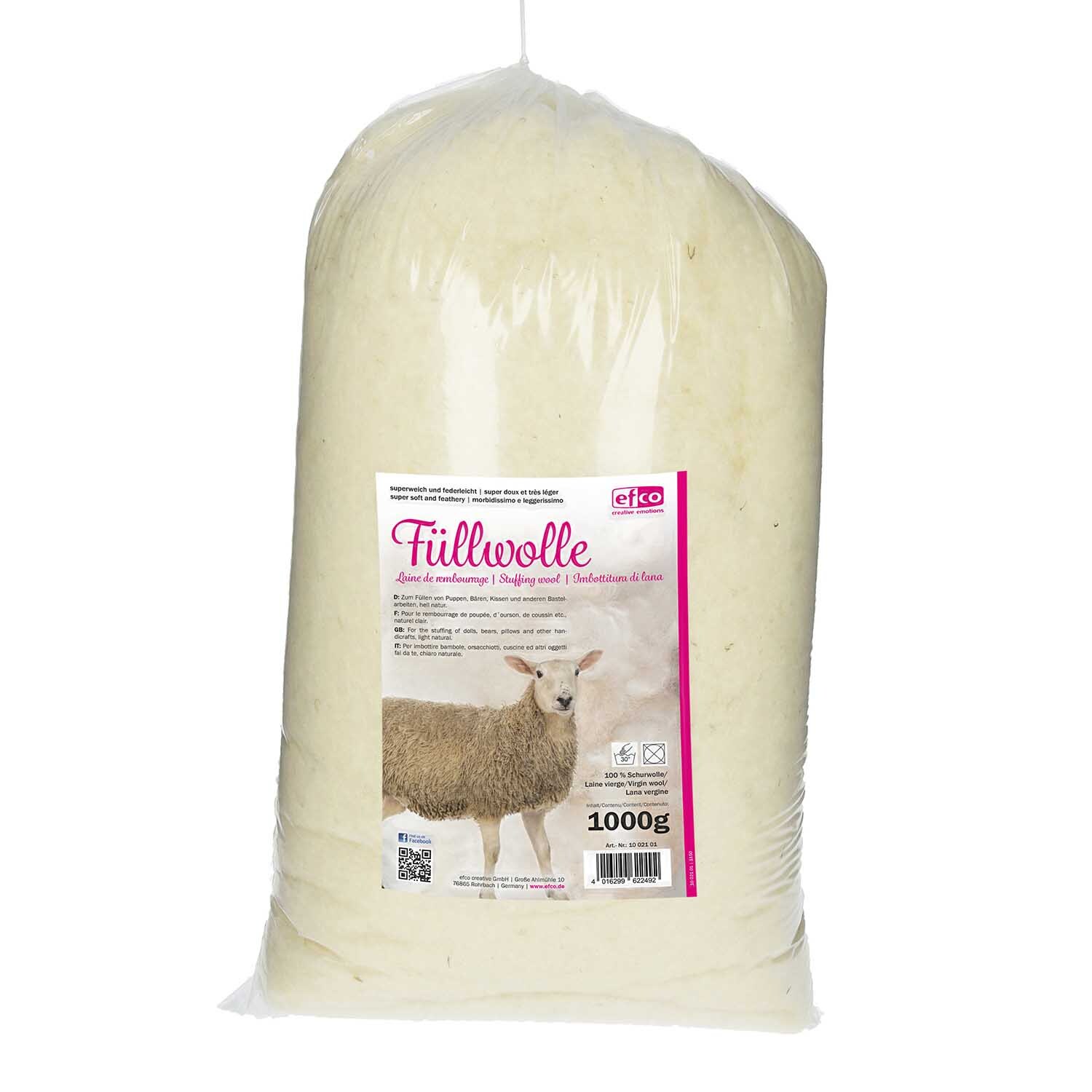 Füllwolle natur Inhalt 1000g von efco creative