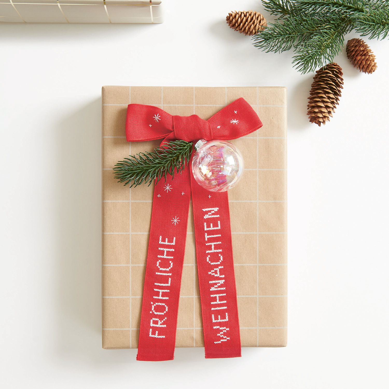Stickpackung Schleife Fröhliche Weihnachten Stickpackung Schleife Fröhliche Weihnachten