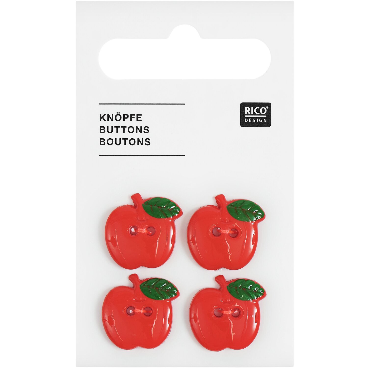 Knopf Apfel Rot 1,5x1,6cm Knopf Apfel Rot 1,5x1,6cm