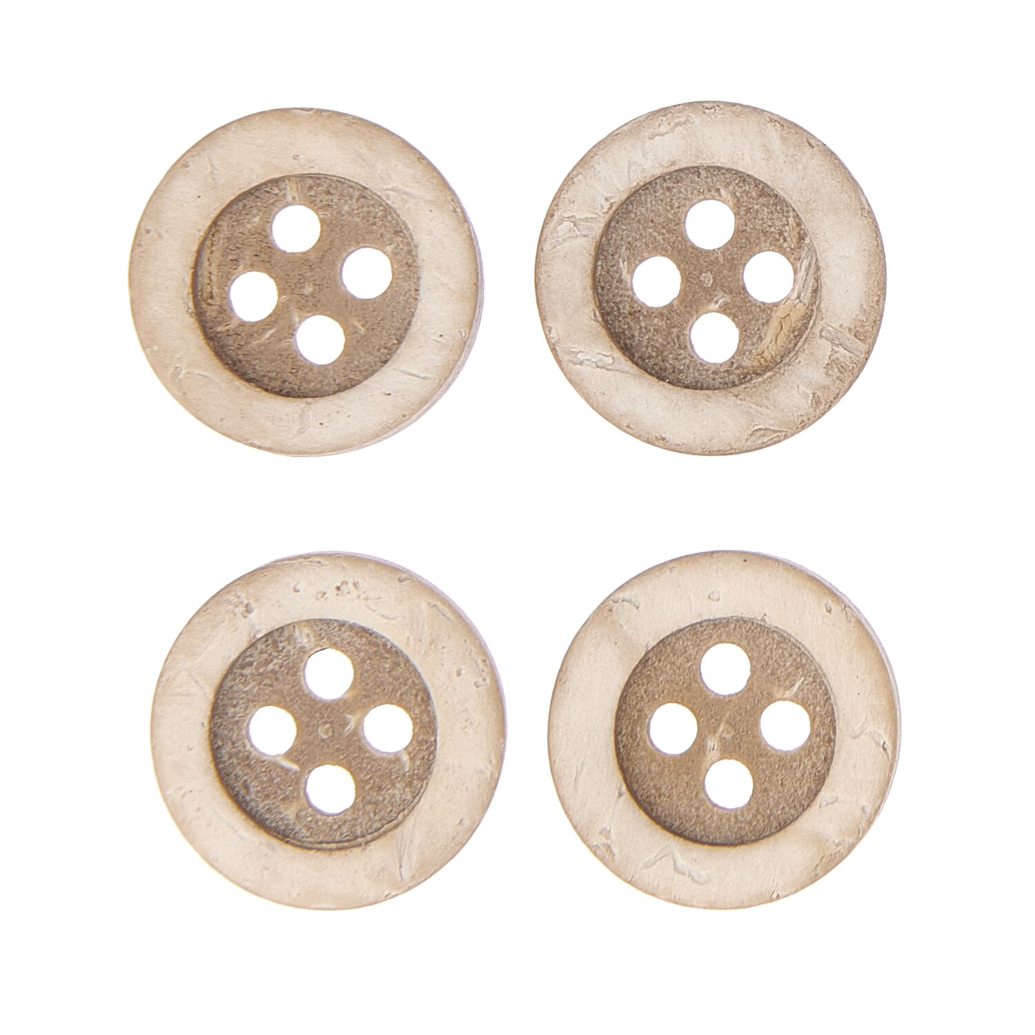 Kokosnuss Knöpfe 4 Stück Größe 13mm von Rico Design