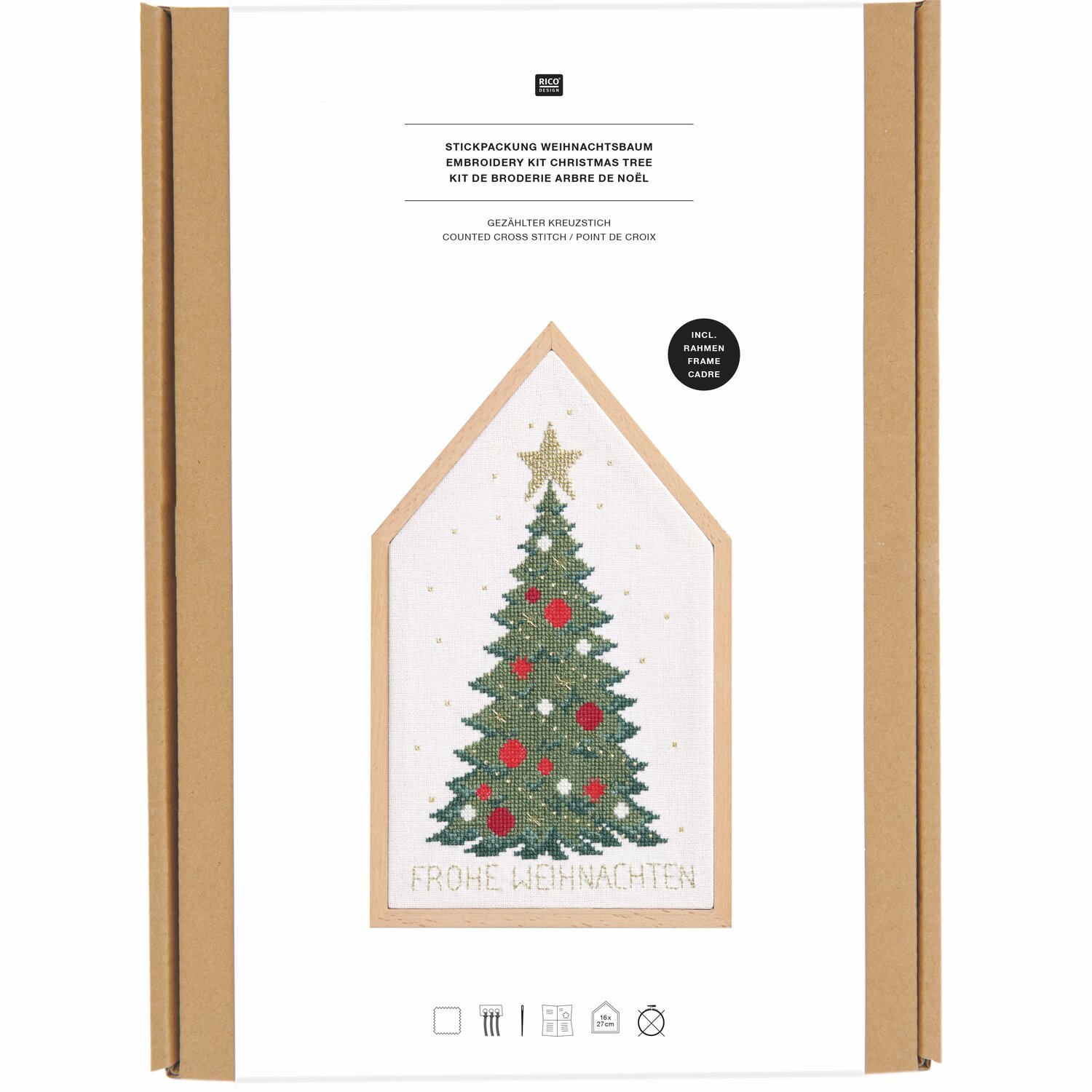 Stickpackung Weihnachtsbaum 16x27cm von Rico Design