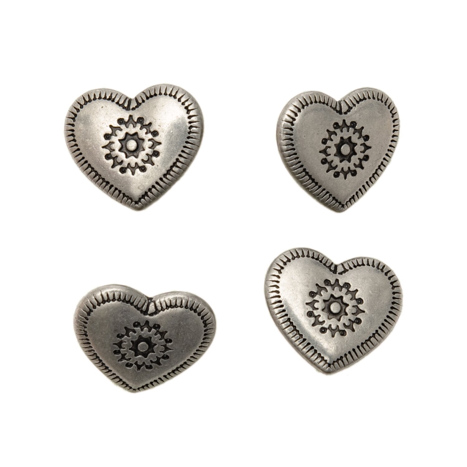 Trachtenknöpfe Herz Metall 1,5cm 4 Stück von Rico Design