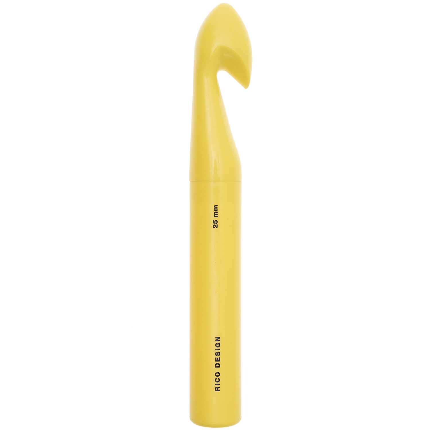 Häkelnadel 15cm von Rico Design in leuchtendem Gelb, ideal für kreative Handarbeitsprojekte.