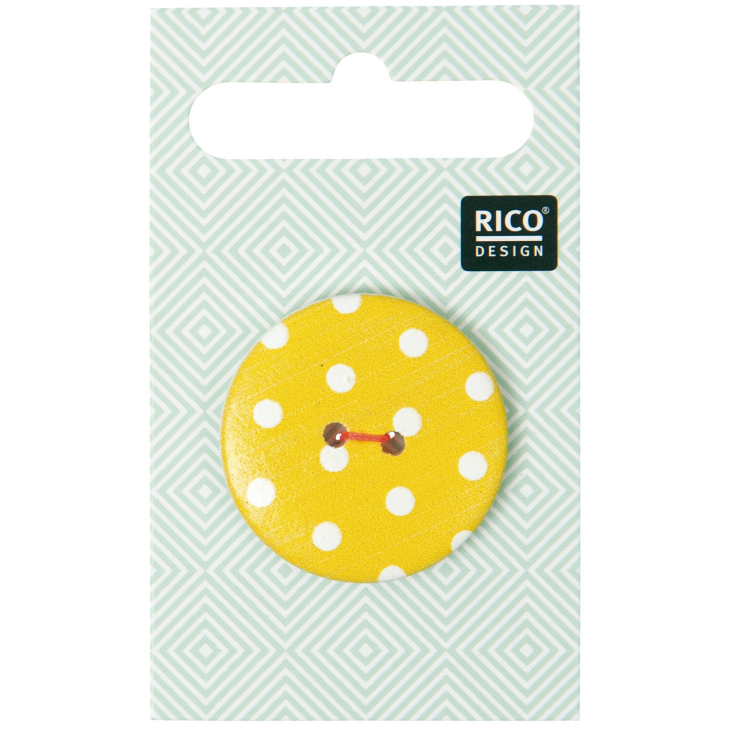 Knopf gelb mit Punkte 3cm von Rico Design