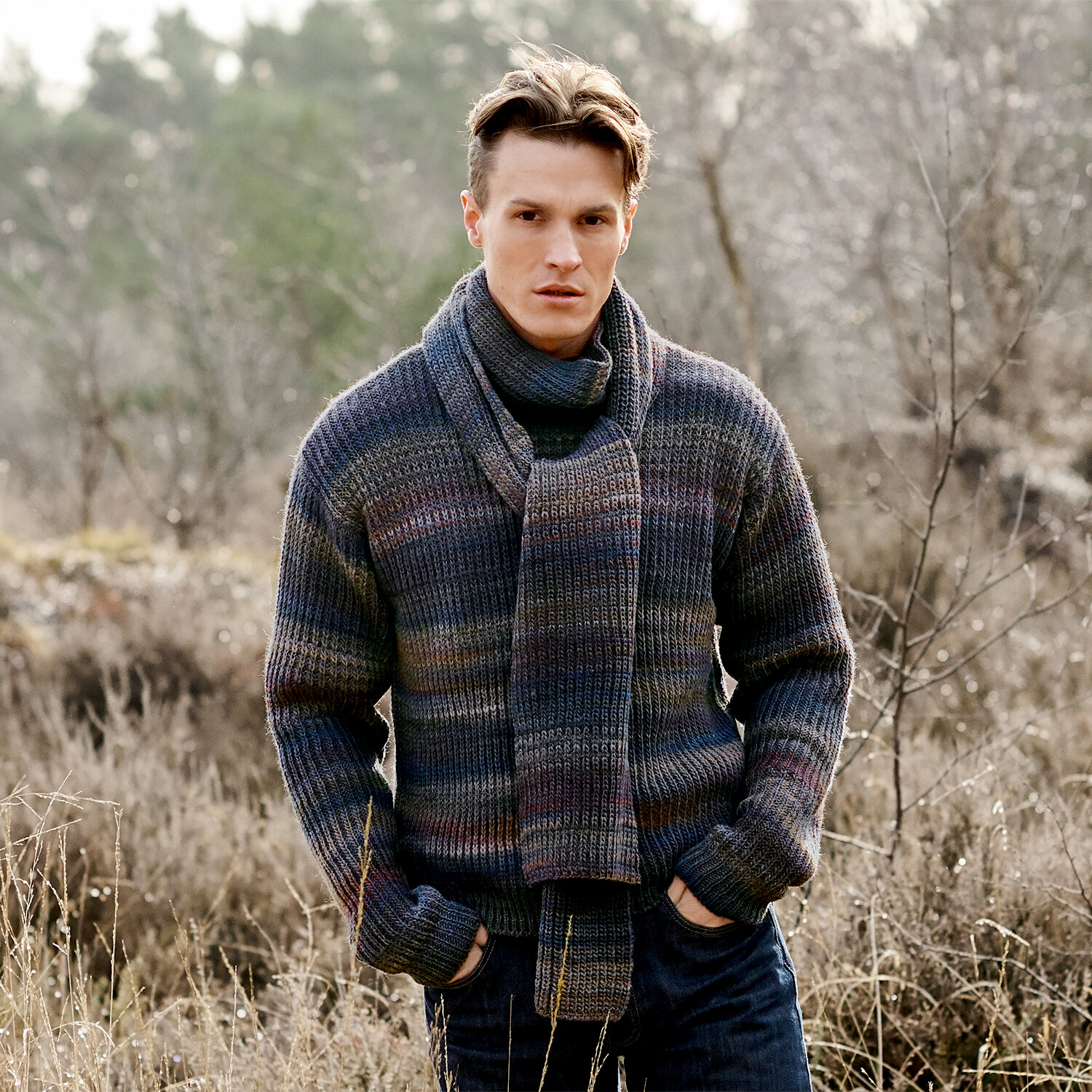 Strickanleitung Herrenpullover und Schal