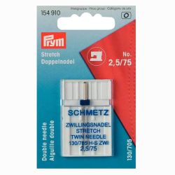 Prym Doppel-Nähmaschinennadel 130/705 2,5mm Stretch Nr.75 Prym Doppel-Nähmaschinennadel 130/705 2,5mm Stretch Nr.75