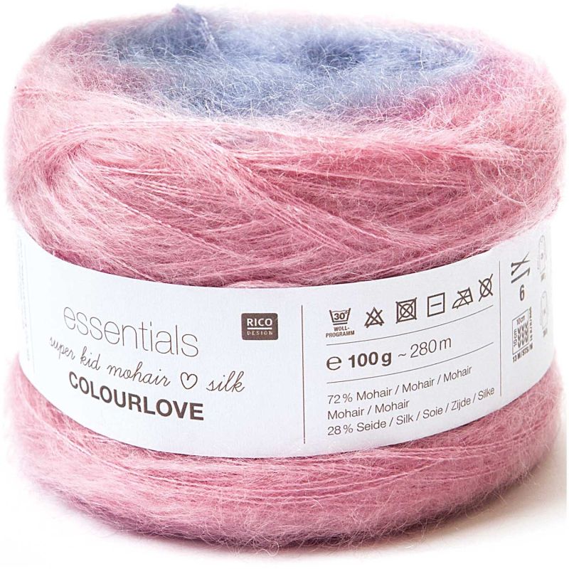Rico Design Essentials Super Kid Mohair Loves Silk Colourlove 100g 280m