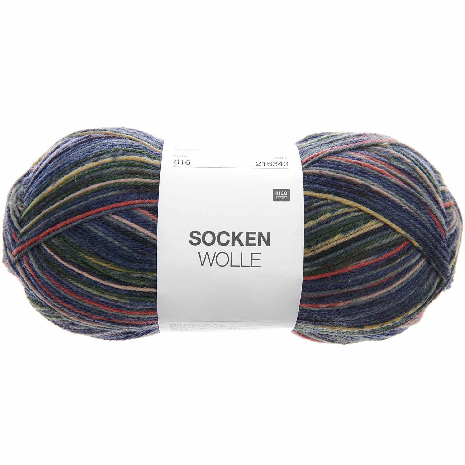 Rico Design Sockenwolle 100g 410m braun Mix