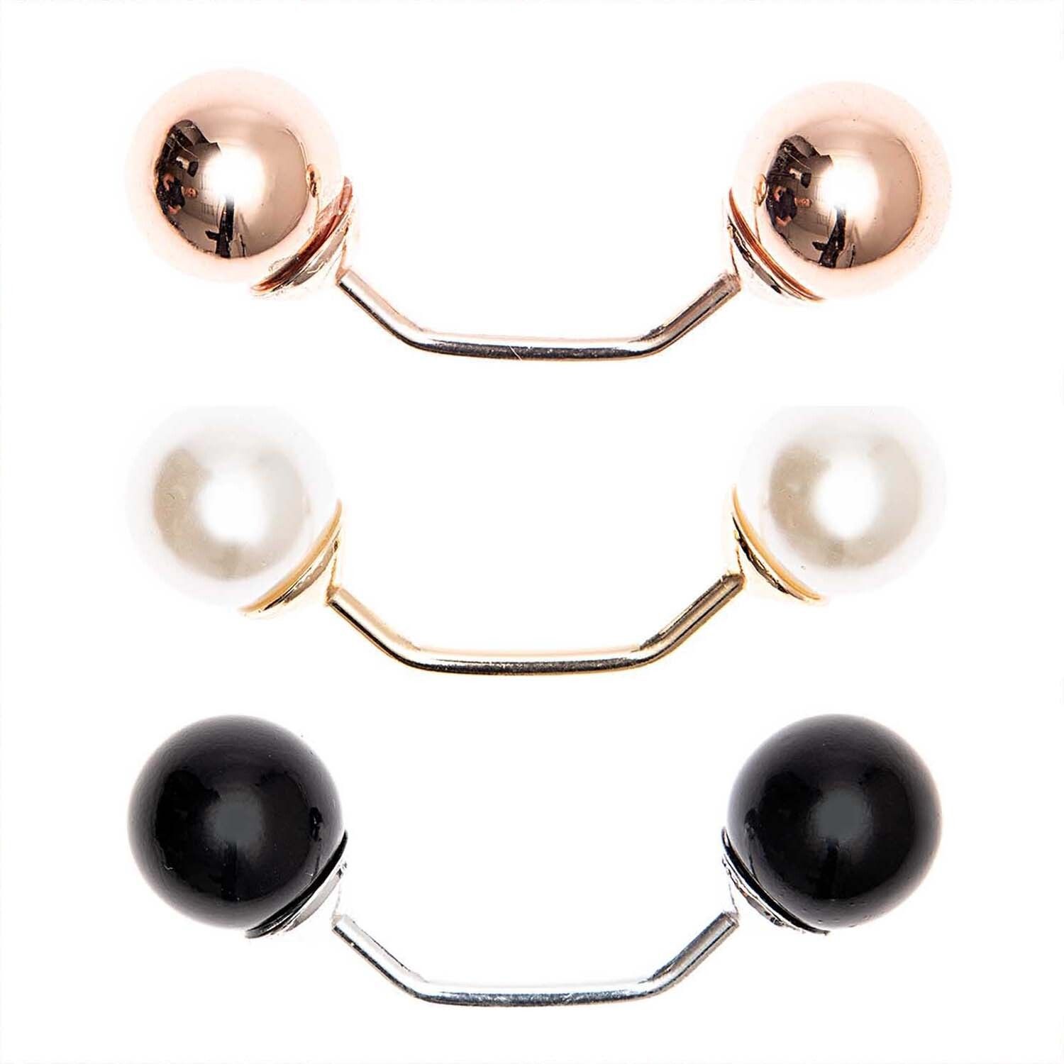 Jewellery Made by Me Zwei-Perlen-Pin 48mm 1 Stück schwarz