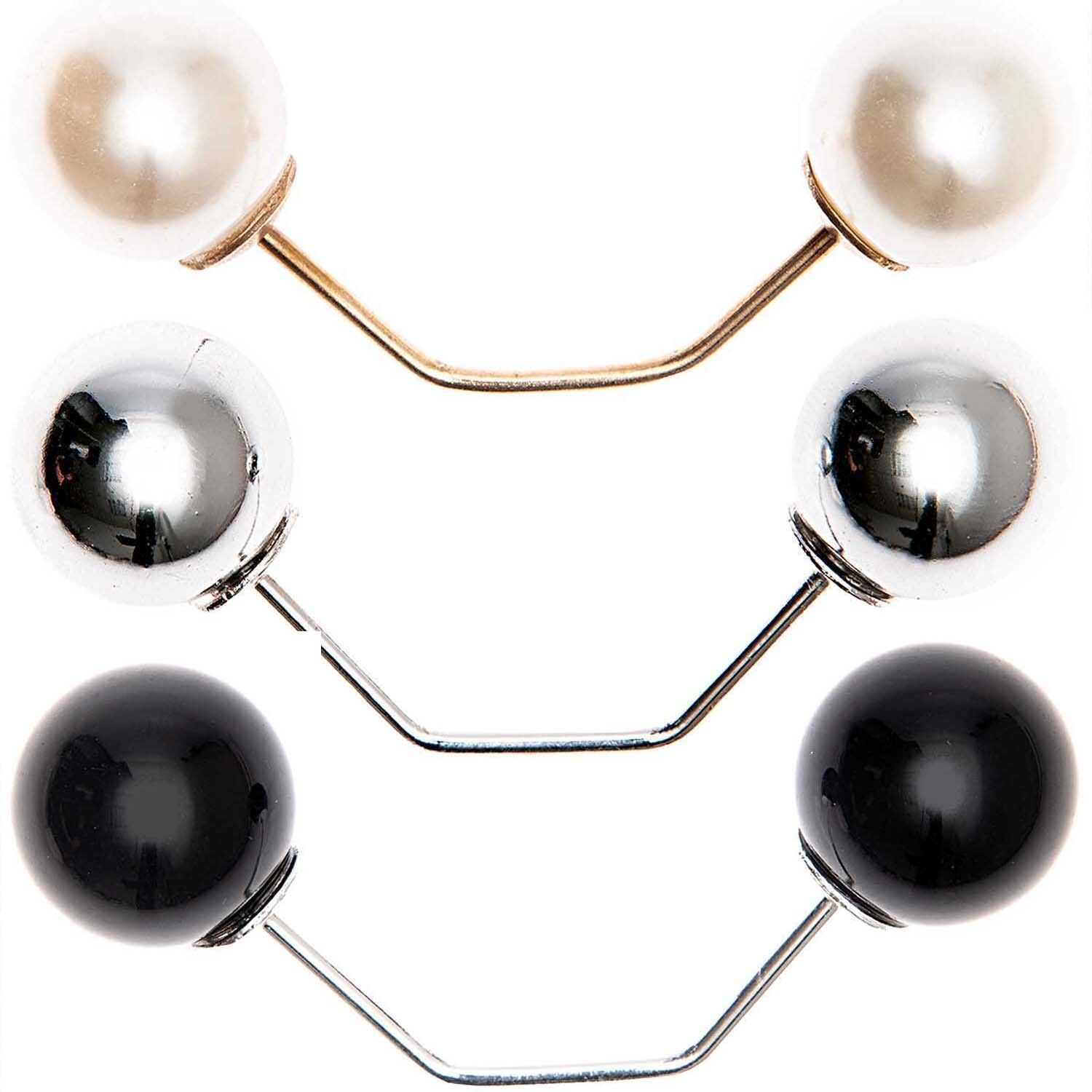 Jewellery Made by Me Zwei-Perlen-Pin 65mm 1 Stück schwarz